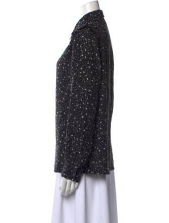 FRAME Silk Printed Button-Up Top