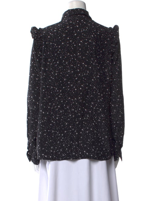 FRAME Silk Printed Button-Up Top