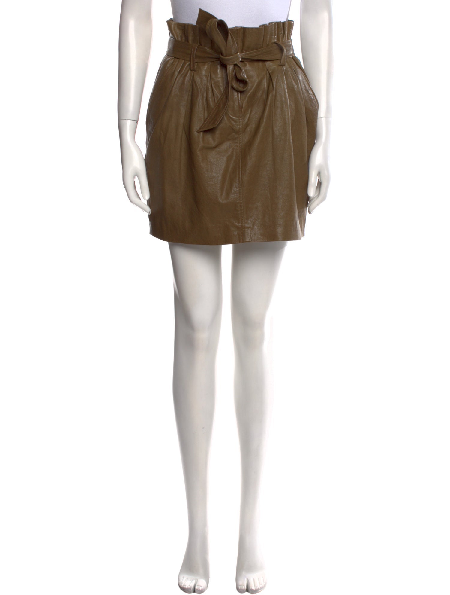 FRAME Lamb Leather Mini Skirt