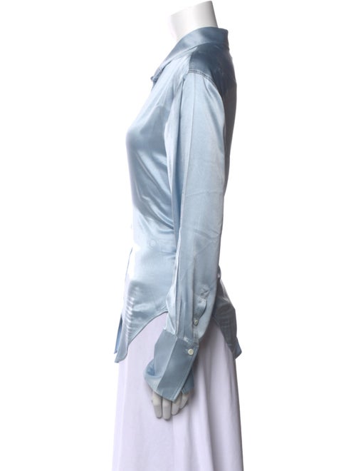 FRAME Silk Long Sleeve Button-Up Top