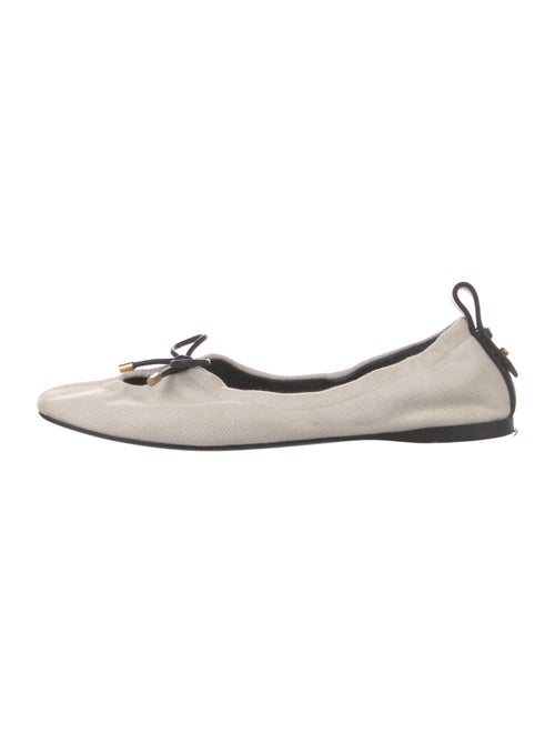 FRAME Canvas Bow Accents Ballet Flats