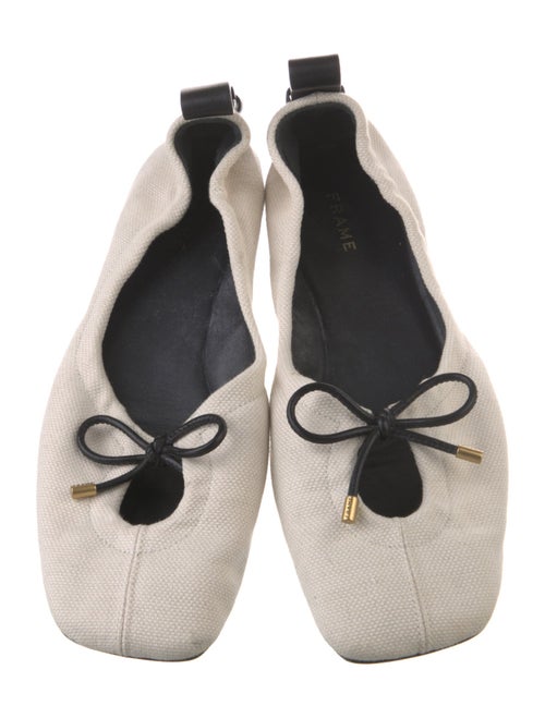 FRAME Canvas Bow Accents Ballet Flats
