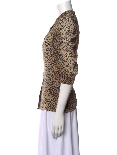 FRAME Silk Animal Print Button-Up Top