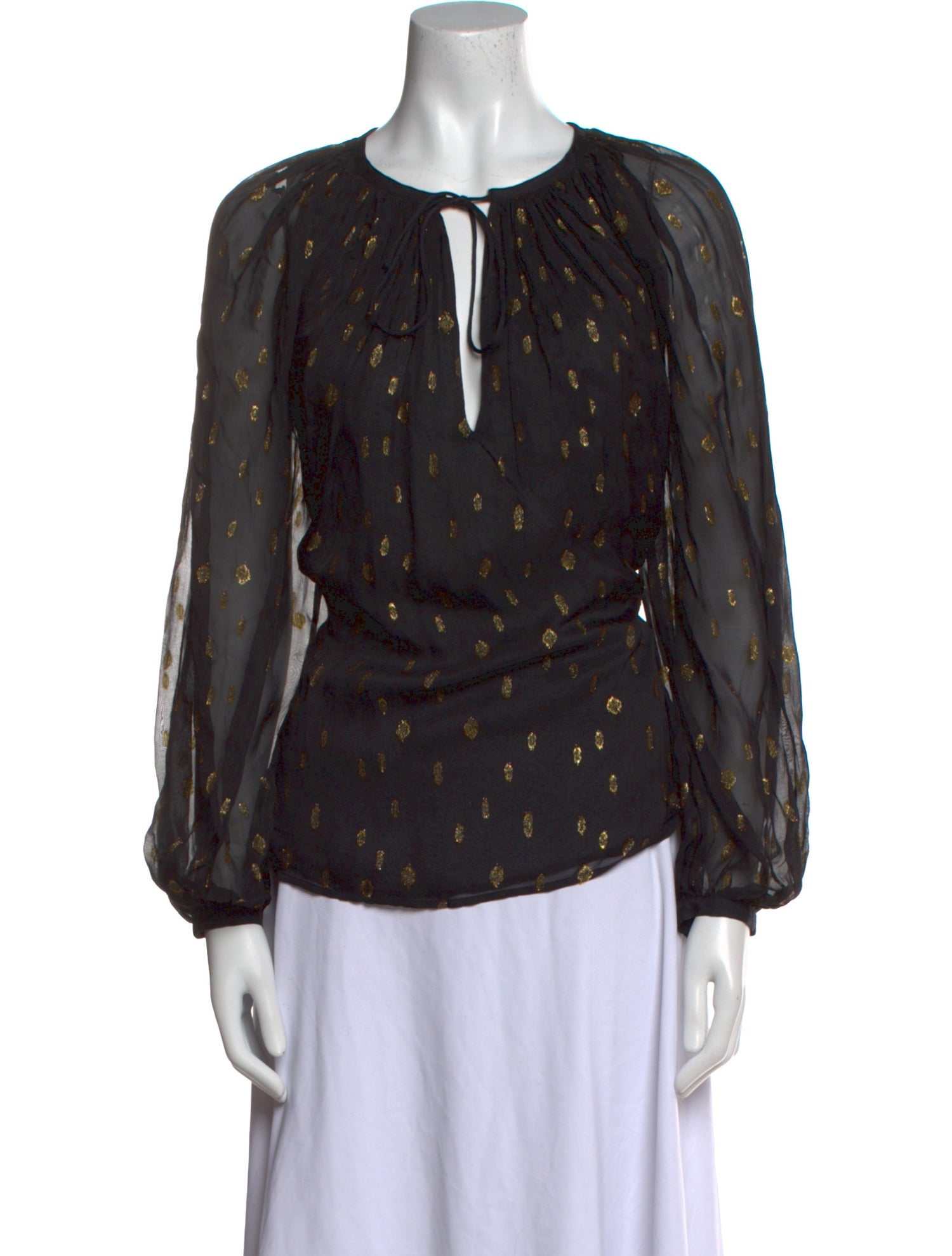 FRAME Printed V-Neck Blouse