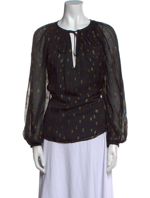 FRAME Printed V-Neck Blouse