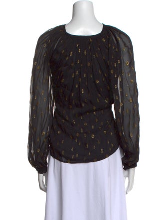 FRAME Printed V-Neck Blouse