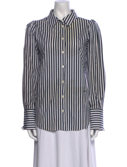 FRAME Striped Long Sleeve Button-Up Top