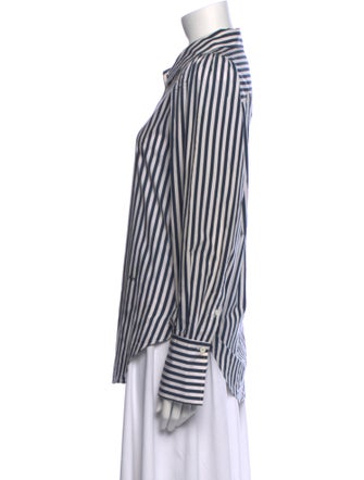 FRAME Striped Long Sleeve Button-Up Top