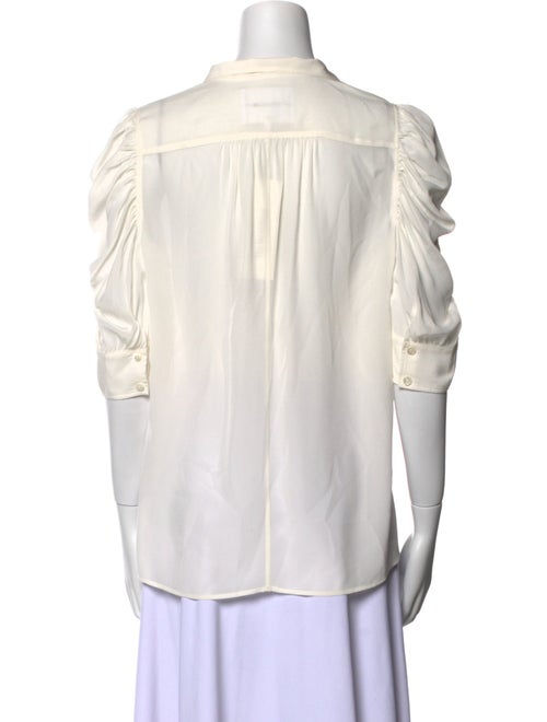 FRAME Silk V-Neck Button-Up Top