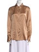 FRAME Silk Long Sleeve Button-Up Top