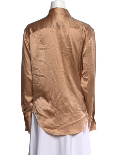 FRAME Silk Long Sleeve Button-Up Top