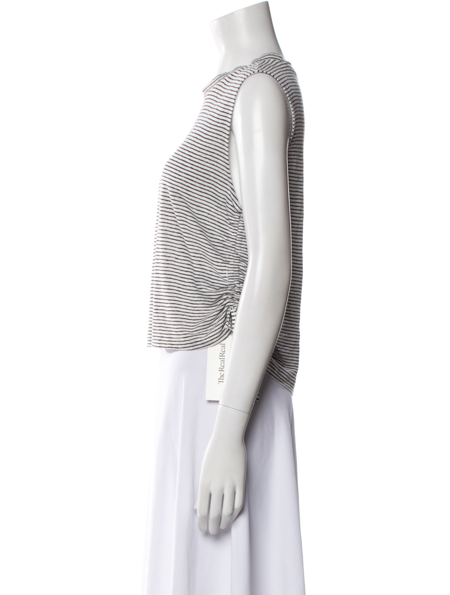 FRAME Linen Striped Crop Top