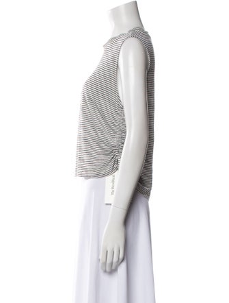 FRAME Linen Striped Crop Top