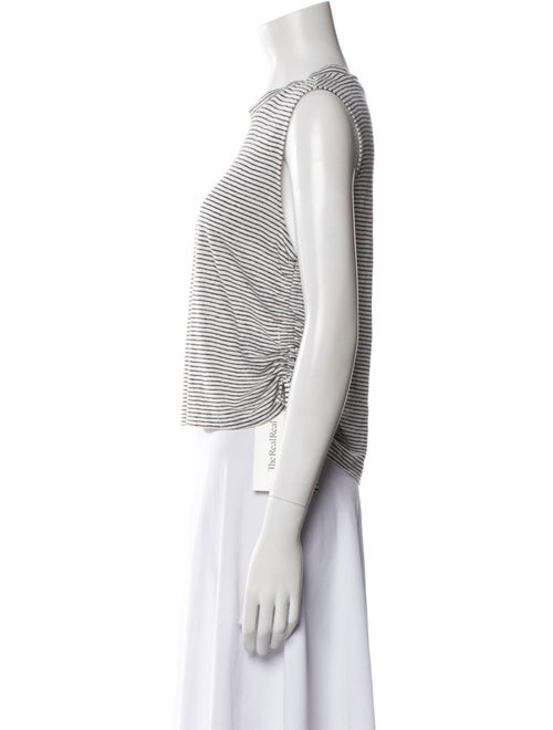 FRAME Linen Striped Crop Top