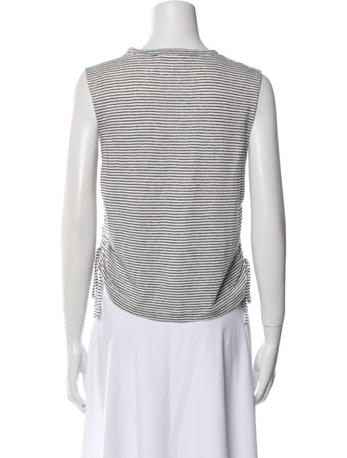 FRAME Linen Striped Crop Top