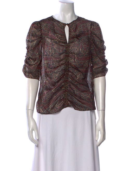 FRAME Silk Printed Blouse