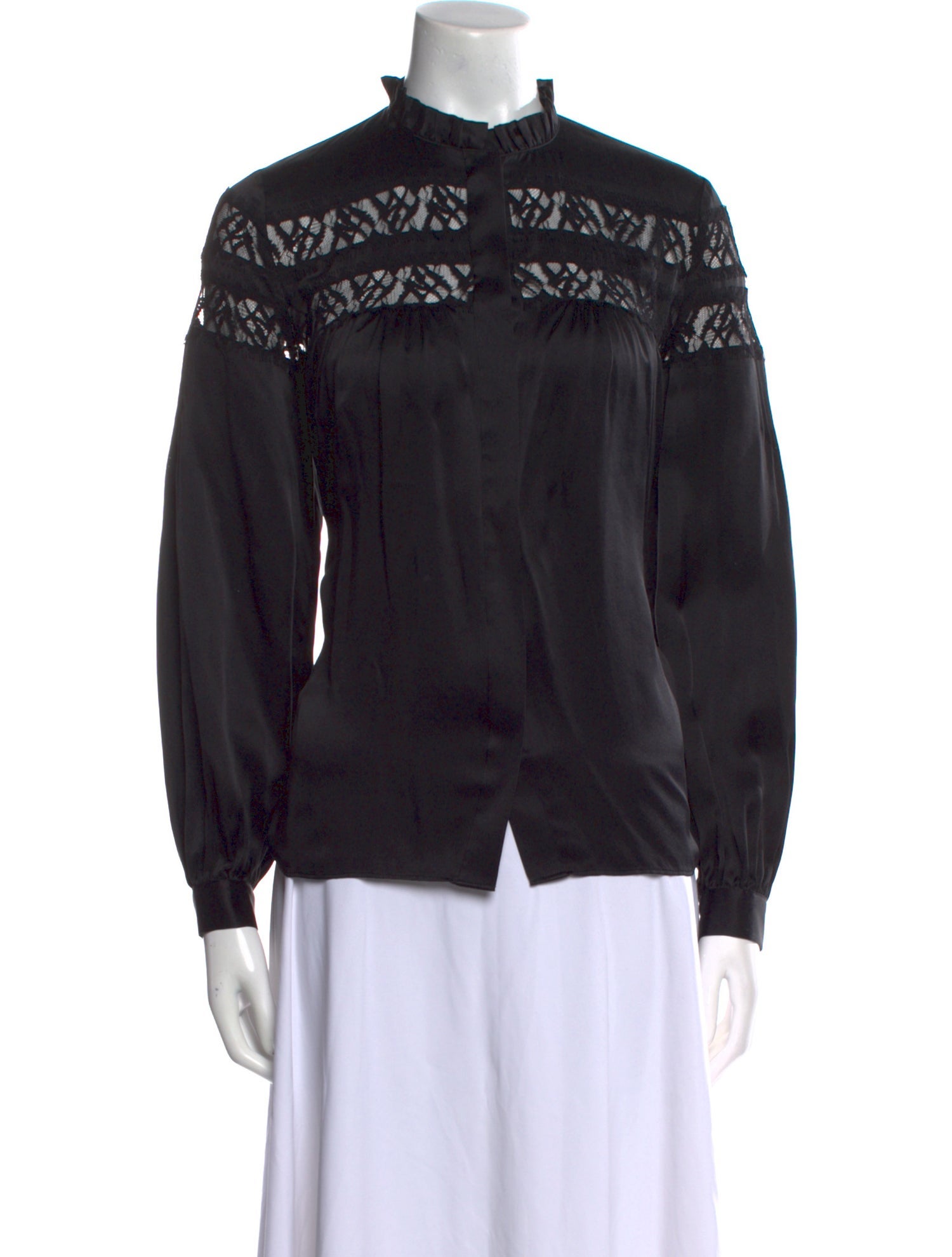 FRAME Silk Mock Neck Blouse w/ Tags