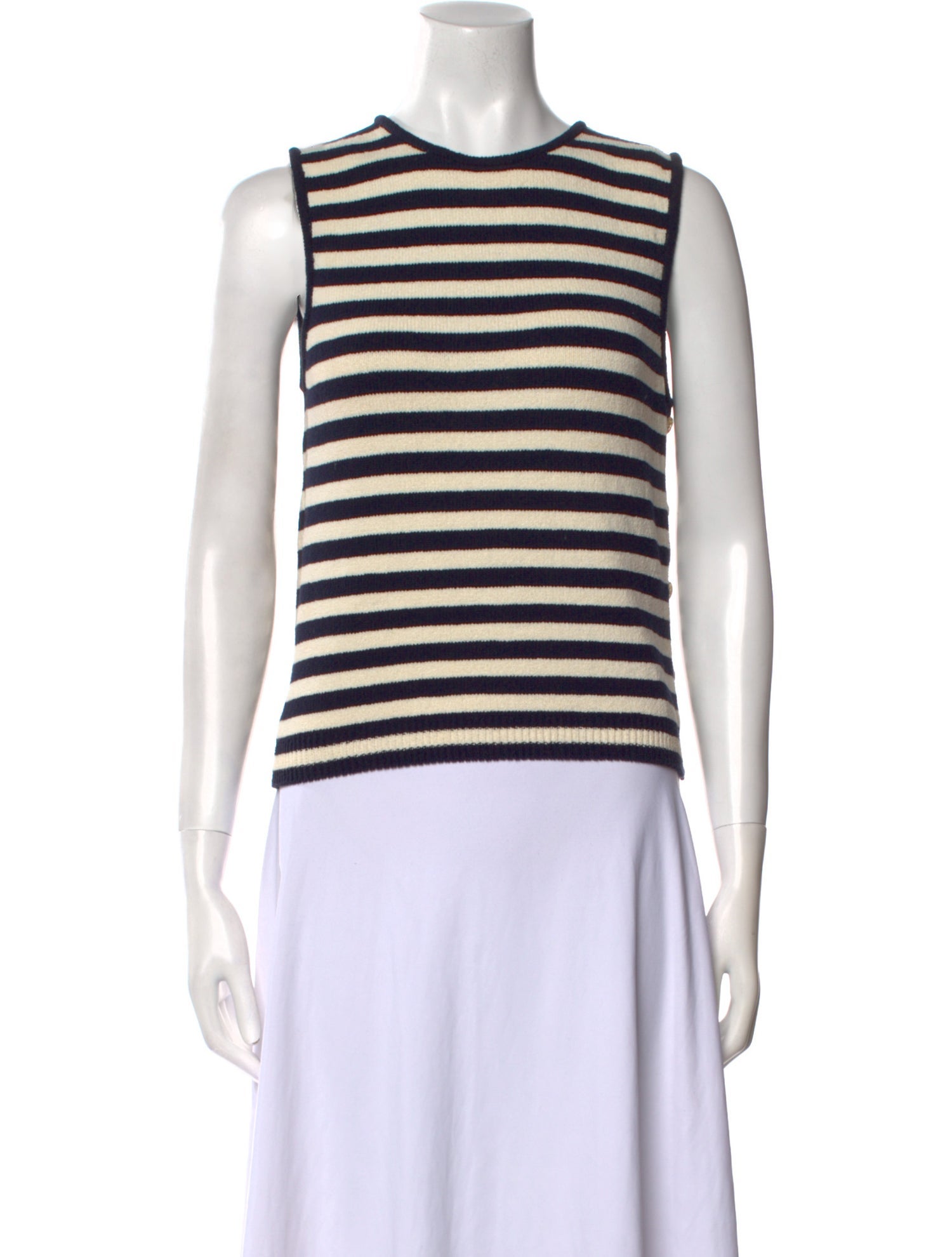 FRAME Striped Crew Neck Top