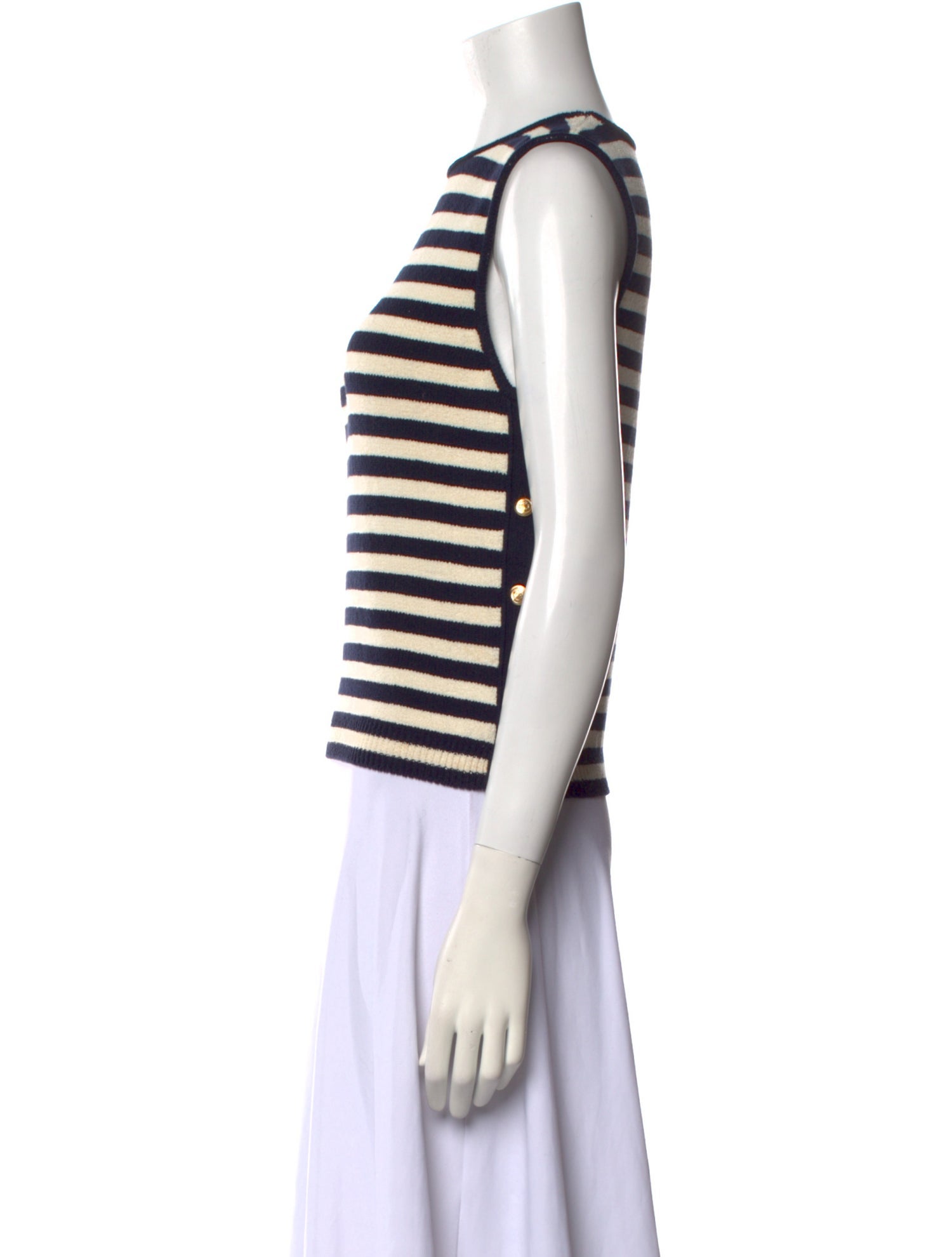 FRAME Striped Crew Neck Top