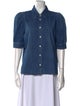 FRAME Three-Quarter Sleeve Button-Up Top