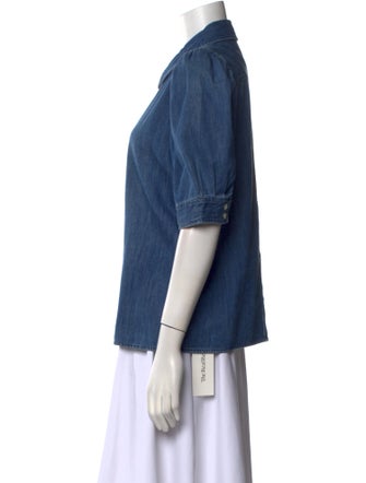 FRAME Three-Quarter Sleeve Button-Up Top