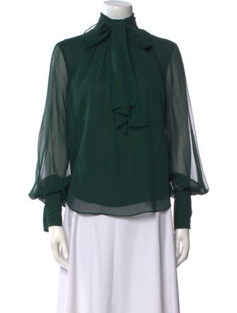 FRAME Silk Mock Neck Blouse