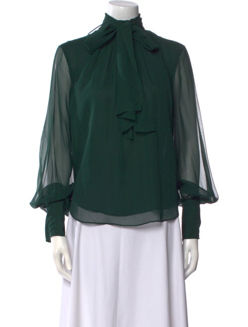 FRAME Silk Mock Neck Blouse