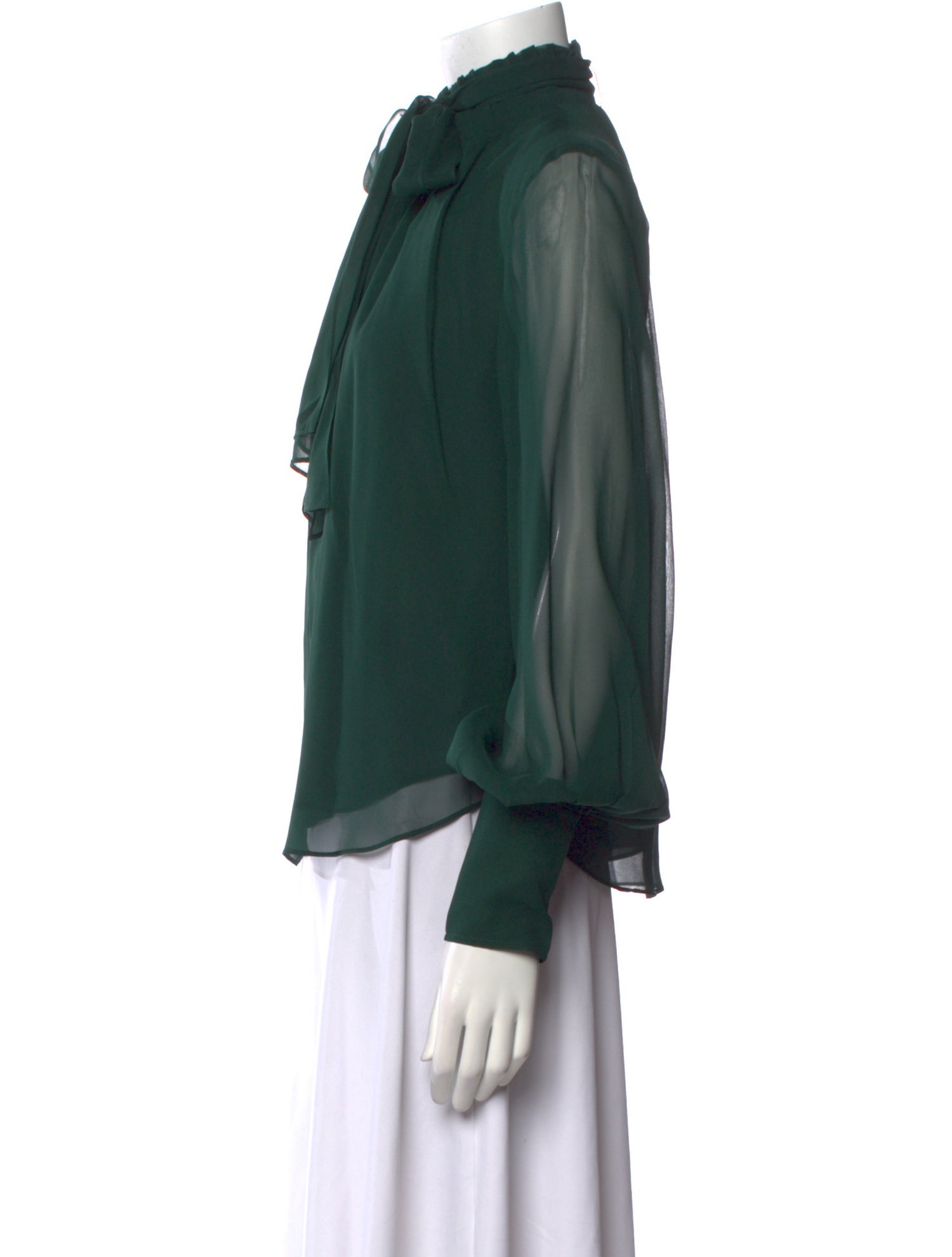 FRAME Silk Mock Neck Blouse