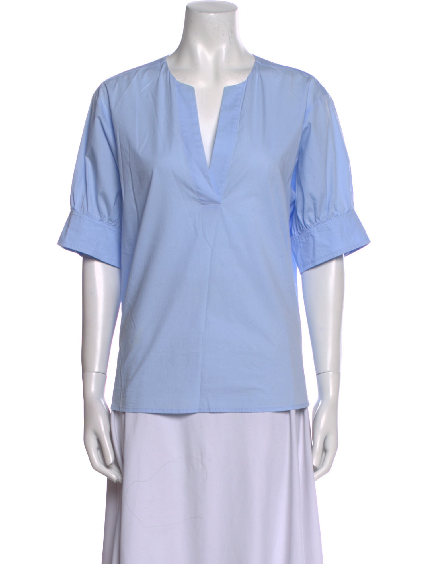 FRAME V-Neck Short Sleeve Blouse