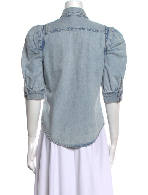 FRAME Three-Quarter Sleeve Button-Up Top