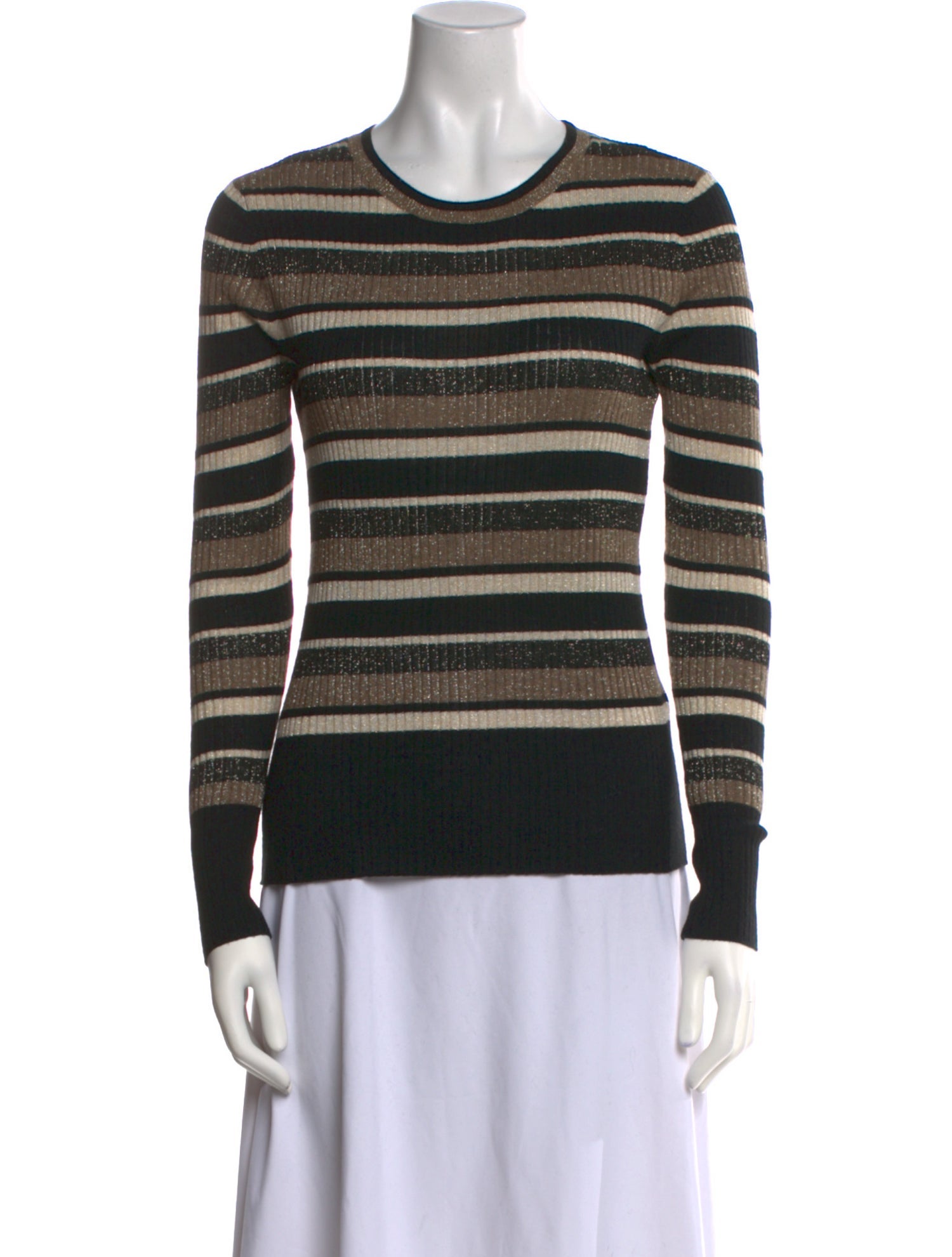 FRAME Striped Crew Neck Sweatshirt