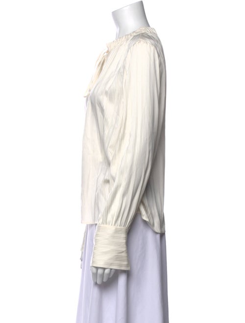 FRAME Silk Striped Button-Up Top