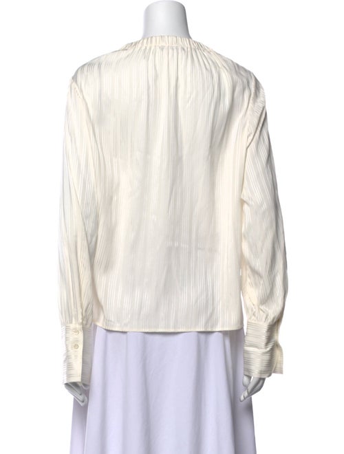 FRAME Silk Striped Button-Up Top