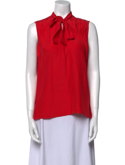 FRAME Silk Tie Neck Blouse