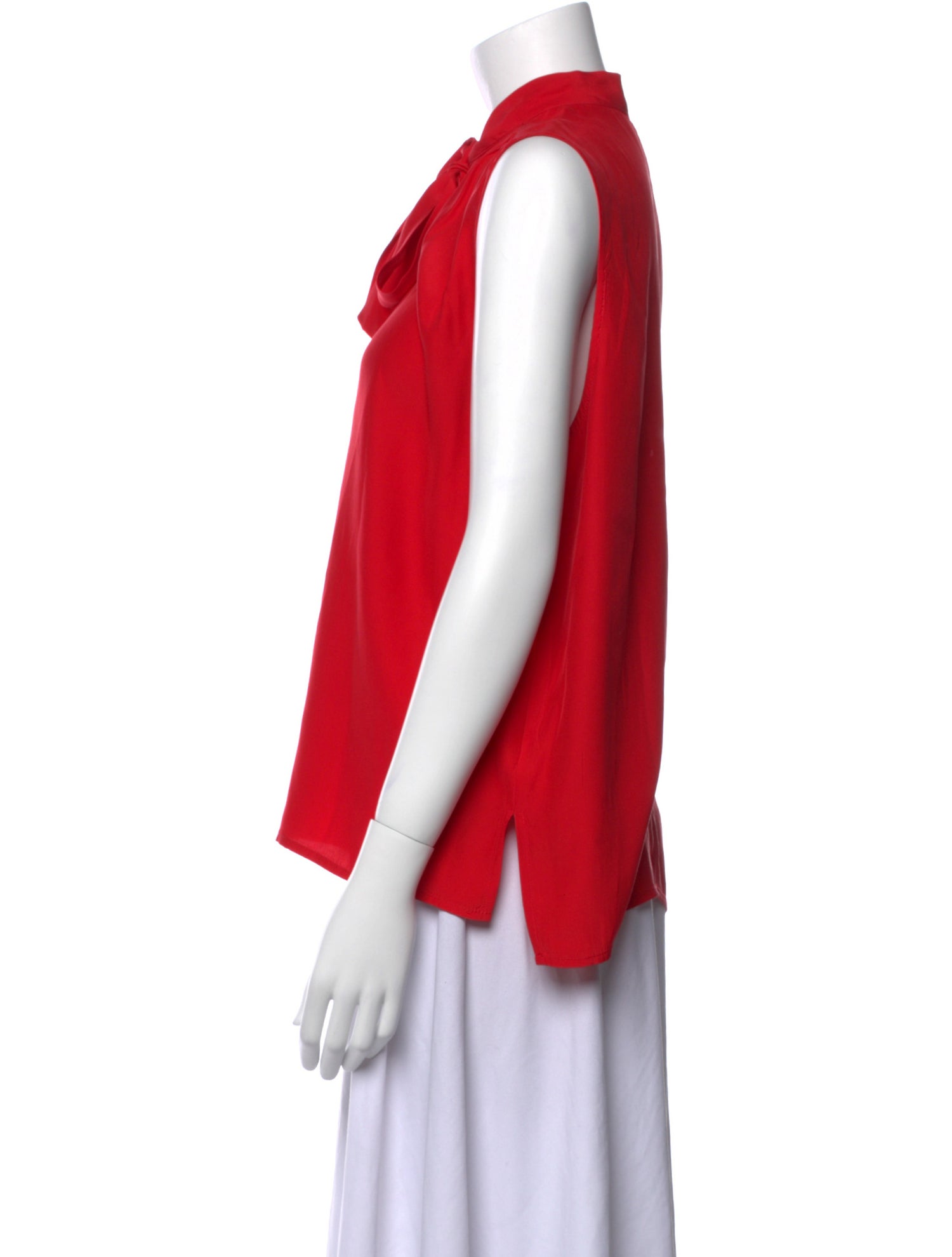 FRAME Silk Tie Neck Blouse