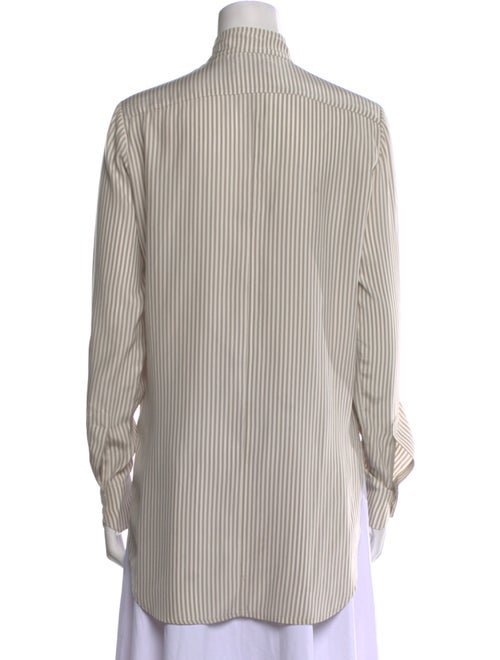 FRAME Silk Striped Button-Up Top