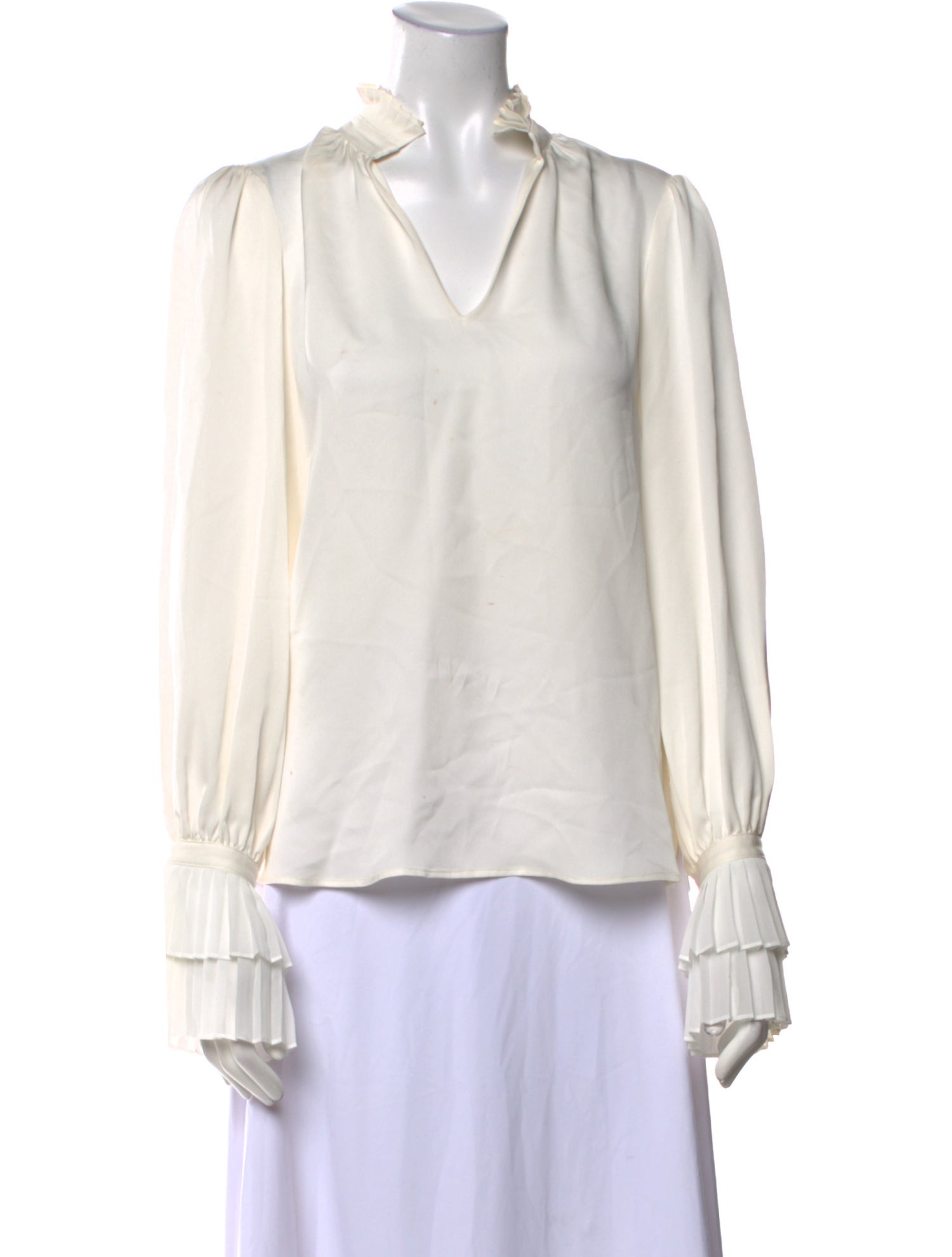 FRAME Silk V-Neck Blouse