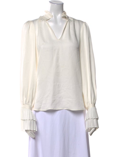 FRAME Silk V-Neck Blouse