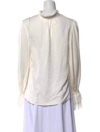 FRAME Silk V-Neck Blouse