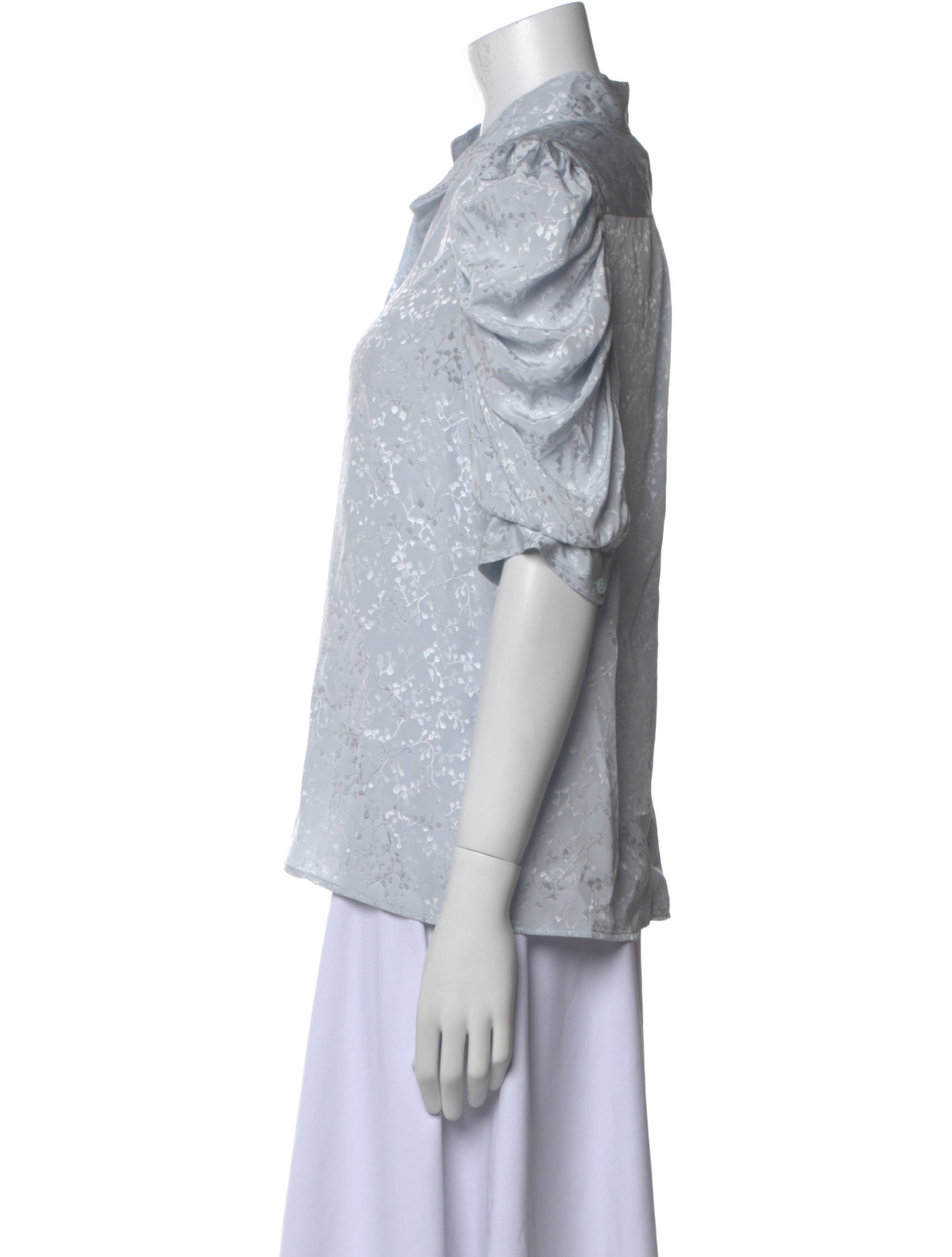 FRAME Silk Mock Neck Button-Up Top w/ Tags