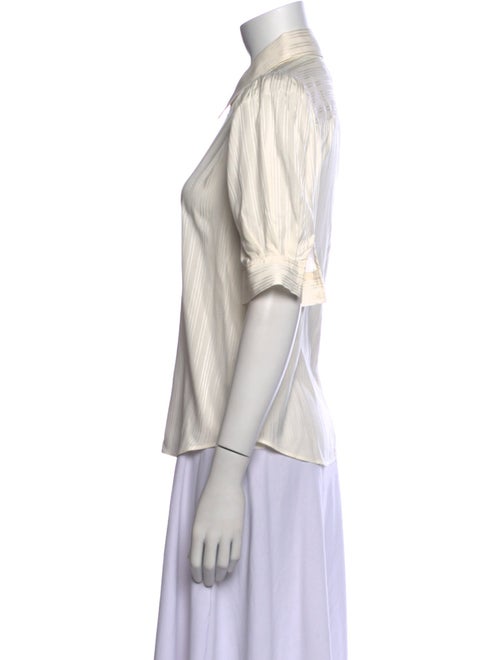 FRAME Silk Striped Button-Up Top