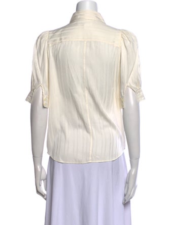 FRAME Silk Striped Button-Up Top