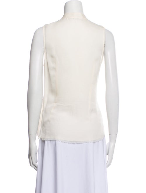 FRAME Silk Mock Neck Button-Up Top