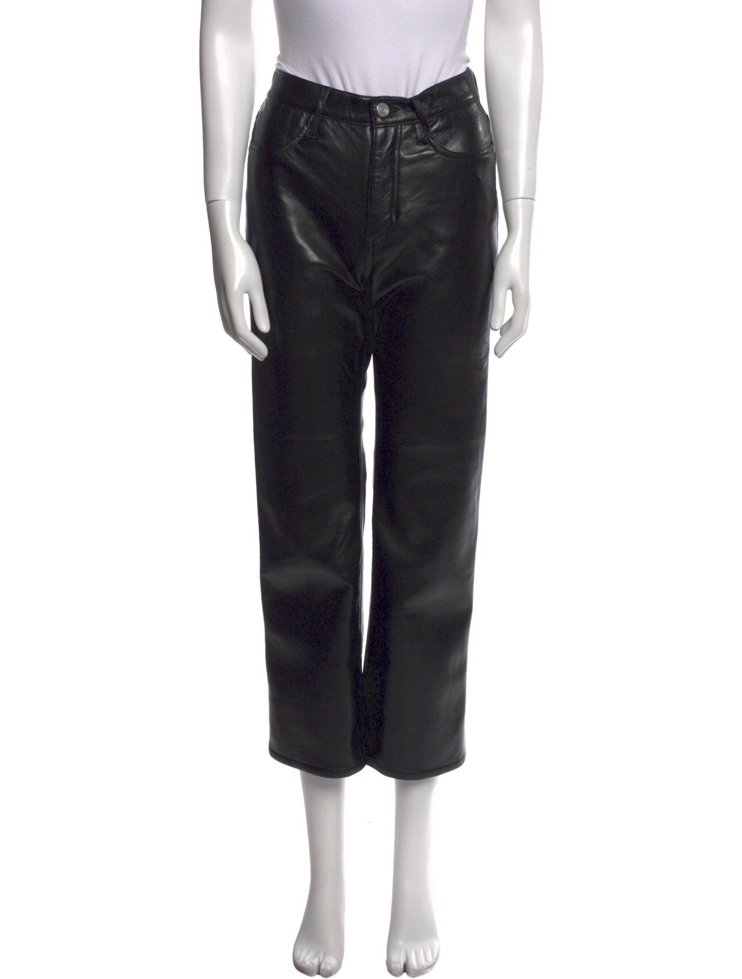 FRAME Leather Straight Leg Pants w/ Tags