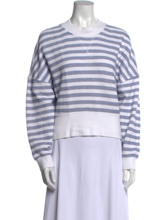 FRAME Striped Crew Neck Sweatshirt