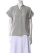 FRAME Silk Striped Button-Up Top