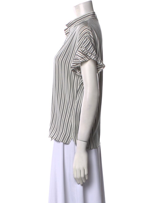 FRAME Silk Striped Button-Up Top
