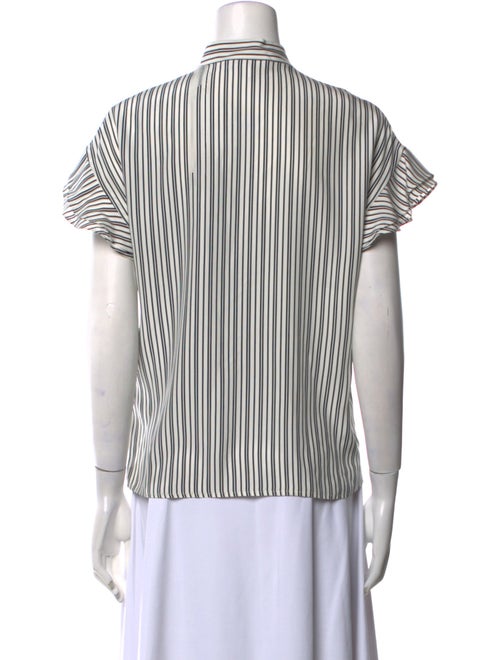 FRAME Silk Striped Button-Up Top