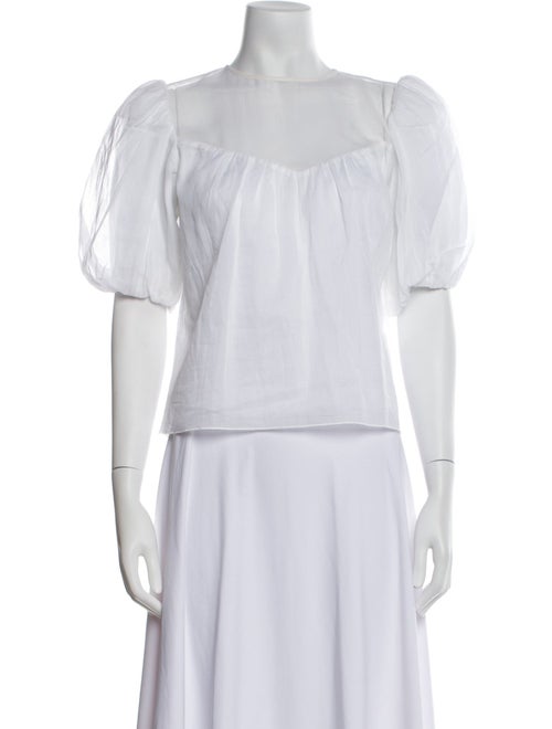 FRAME Bateau Neckline Short Sleeve Blouse