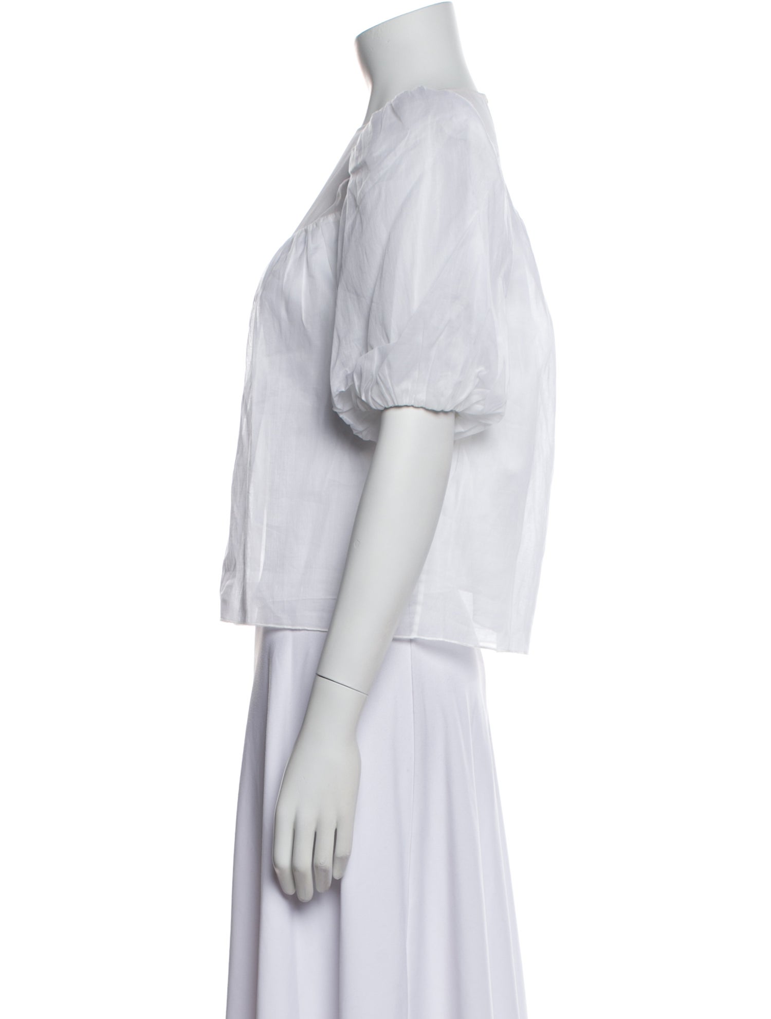 FRAME Bateau Neckline Short Sleeve Blouse